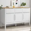 Image de vidaXL Buffet FLORO blanc 114x43x74 cm bois massif de pin374024