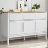 Image de vidaXL Vidaxl Buffet Floro Blanc 114x43x74 Cm Bois Massif De Pin