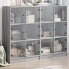 Image de vidaXL Bibliothèque avec portes sonoma gris 136x37x109 cm3206515