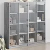 Image de vidaXL Bibliothèque avec portes sonoma gris 136x37x142 cm