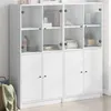 Image de vidaXL Bibliothèque avec portes blanc 136x37x142 cm bois d'ingénierie
