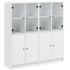 Image de vidaXL BibliothÃ¨que avec portes blanc 136x37x142 cm bois d'ingÃ©nierie