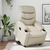 Image de vidaXL Fauteuil inclinable Crème Similicuir3206600