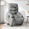 Image de vidaXL Fauteuil inclinable de massage électrique Gris clair Tissu