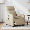 Image de vidaXL Fauteuil inclinable de massage électrique crème tissu