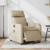 Image de vidaXL Vidaxl Fauteuil Inclinable De Massage Électrique Crème Tissu
