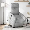 Image de vidaXL Fauteuil de massage inclinable Gris clair Tissu3206708