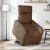 Image de vidaXL Fauteuil inclinable de massage électrique Marron Tissu