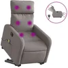 Image de vidaXL Vidaxl Fauteuil Inclinable De Massage Électrique Taupe Tissu