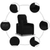 Image de vidaXL Fauteuil inclinable Ã©lectrique Noir Tissu