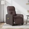 Image de vidaXL Fauteuil de massage inclinable électrique Marron foncé Tissu3206791
