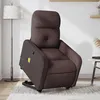 Image de vidaXL Vidaxl Fauteuil Inclinable De Massage Marron Foncé Tissu