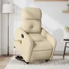 Image de vidaXL Fauteuil inclinable de massage Crème Tissu