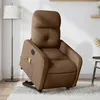 Image de vidaXL Vidaxl Fauteuil Inclinable De Massage Électrique Marron Tissu