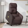 Image de vidaXL Fauteuil inclinable de massage électrique Marron foncé Tissu