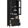 Image de vidaXL Buffet VIKEN noir 80x40x200 cm bois massif de pin