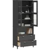 Image de vidaXL Buffet VIKEN gris anthracite 80x40x200 cm bois massif de pin