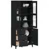 Image de vidaXL Buffet VIKEN noir 80x40x190 cm bois massif de pin