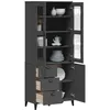 Image de vidaXL Buffet VIKEN gris anthracite 80x40x190 cm bois massif de pin