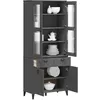 Image de vidaXL Buffet VIKEN gris anthracite 80x40x190 cm bois massif de pin
