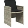 Image de vidaXL Chaises de jardin avec coussins lot de 4 gris clair poly rotin364937