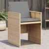 Image de vidaXL Chaises de jardin avec coussins lot de 4 mélange beige364938