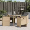 Image de Vidaxl Chaises De Jardin Avec Coussins Lot De 4 MÃ©lange Beige