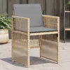 Image de Vidaxl Chaises De Jardin Avec Coussins Lot De 4 MÃ©lange Beige