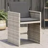 Image de vidaXL Chaises de jardin avec coussins lot de 4 gris clair poly rotin364988