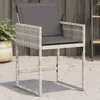 Image de Vidaxl Chaises De Jardin Avec Coussins 4 Pcs Gris Clair RÃ©sine TressÃ©e