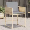Image de vidaXL Chaises de jardin avec coussins lot de 4 mélange beige365006