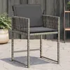Image de vidaXL Chaises de jardin avec coussins lot de 4 gris résine tressée365019
