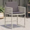 Image de Vidaxl Chaises De Jardin Avec Coussins Lot De 4 Gris Clair Poly Rotin