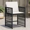 Image de Vidaxl Chaises De Jardin Lot De 4 Avec Coussins Noir RÃ©sine TressÃ©e