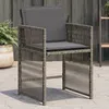 Image de Vidaxl Chaises De Jardin Avec Coussins Lot De 4 Gris RÃ©sine TressÃ©e