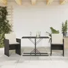 Image de Vidaxl Ensemble De Bistro 3 Pcs Avec Coussins Noir RÃ©sine TressÃ©e