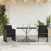 Image de Vidaxl Ensemble De Bistro 3 Pcs Avec Coussins Noir RÃ©sine TressÃ©e