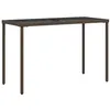 Image de vidaXL Table de jardin dessus en verre marron 115x54x74 cm poly rotin365074