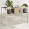 Image de vidaXL Table de jardin dessus en verre beige 115x54x74 cm poly rotin365075