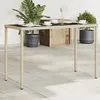 Image de Vidaxl Table De Jardin Dessus En Verre Beige 115x54x74 Cm Poly Rotin