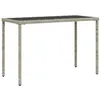 Image de vidaXL Table de jardin dessus en verre gris clair 115x54x74 cm rotin365079