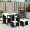 Image de Vidaxl Ensemble Ã Manger De Jardin Coussins 5pcs Noir RÃ©sine TressÃ©e