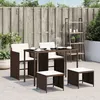 Image de Vidaxl Ensemble Ã Manger De Jardin 5 Pcs Et Coussins Marron Poly Rotin