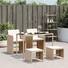 Image de vidaXL Ensemble à manger de jardin avec coussins 5pcs Beige poly rotin