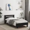 Image de vidaXL Cadre de lit sans matelas avec tête de lit noir 90x200 cm838534