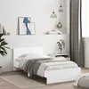 Image de vidaXL Cadre de lit et tête de lit blanc 100x200 cm bois d'ingénierie