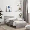 Image de vidaXL Cadre de lit avec tête de lit sonoma gris 100x200 cm