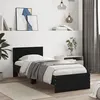 Image de vidaXL Cadre de lit sans matelas avec tête de lit noir 90x200 cm838625
