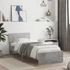 Image de vidaXL Cadre de lit avec tête de lit gris béton 90x200 cm