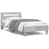 Image de vidaXL Cadre de lit tête de lit et lumières LED gris béton 100x200 cm